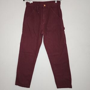NWT Zara Cargo Maroon Denim Straight Leg Jeans size 29